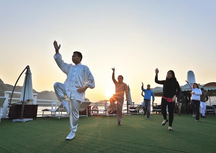 Morning Tai Chi on the Sundeck in Halong 0158aba3