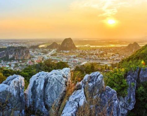 Marble Mountains is a cluster of five limestone
