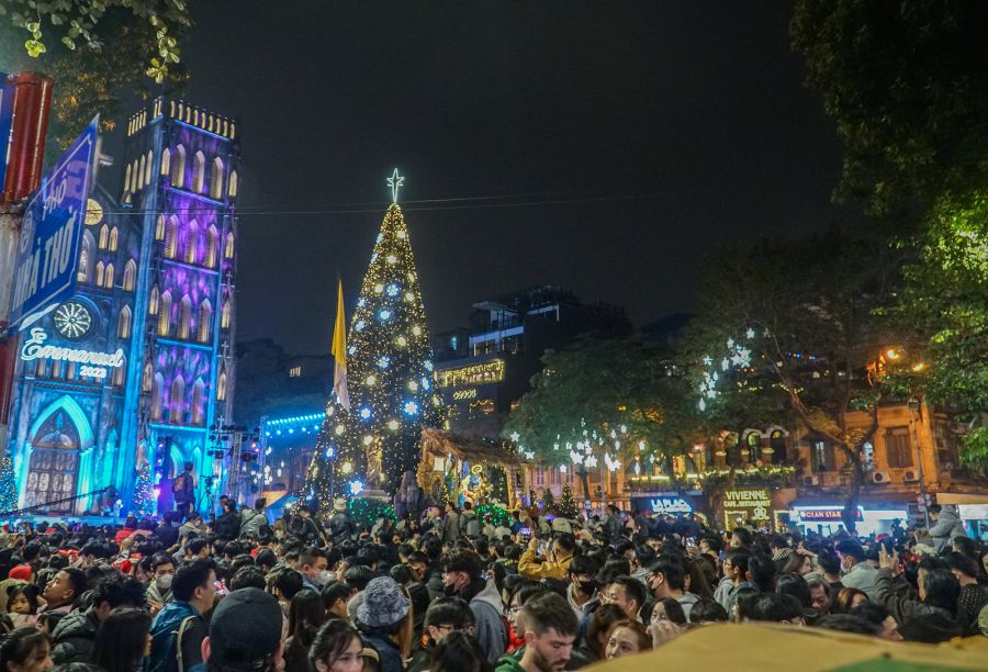 St. Joseph Cathedral of Hanoi in Christmas Day