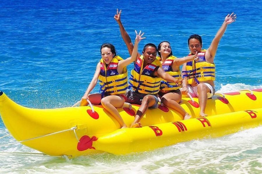 Banana boat rides in thanh binh beach