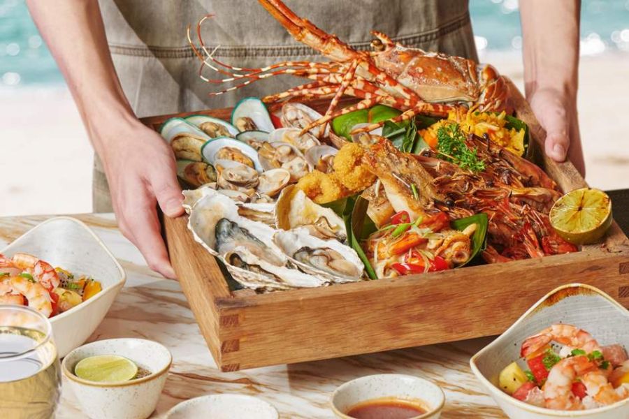 Eating Seafood By The Sea