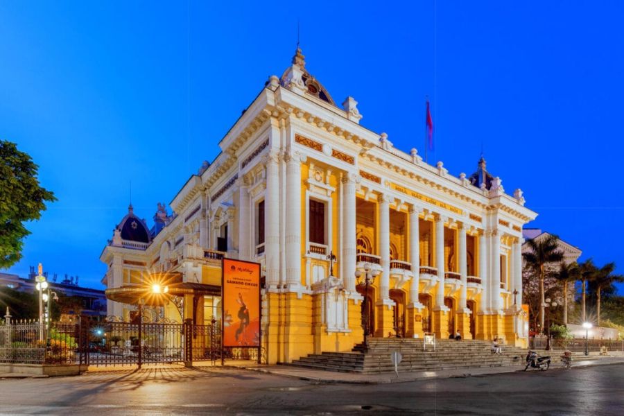 Hanoi Opera House And French Quarter in winter