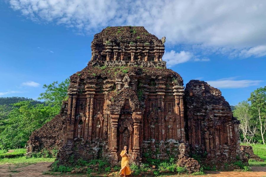 Intricate Sandstone Carvings of My Son Sanctuary in Hoi an