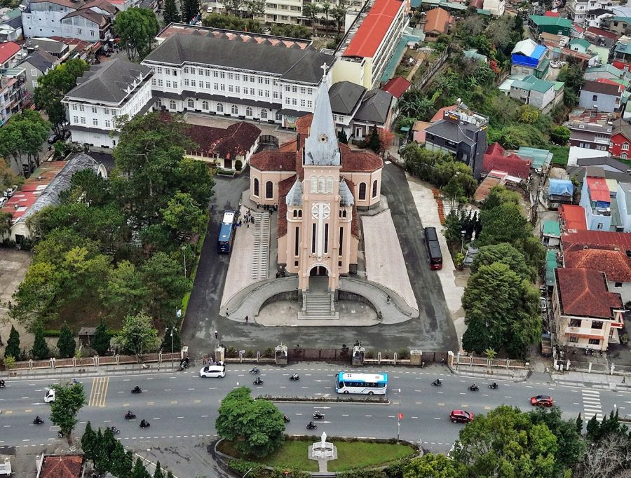 Da Lat Cathedral from above