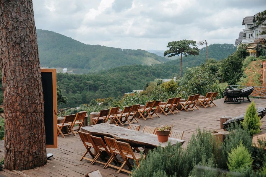 Enjoy Coffee At A Hilltop Coffee Shop