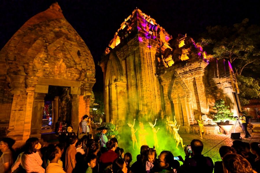 Po Nagar Temple by night