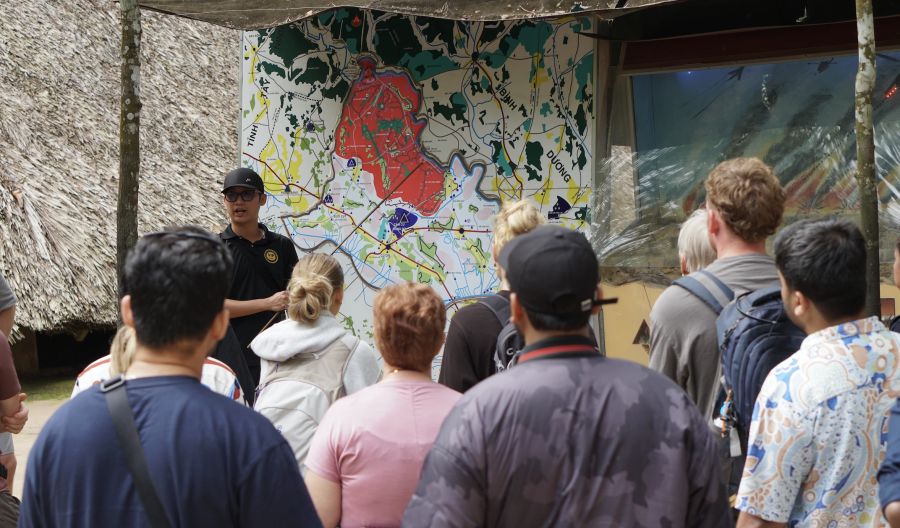 Tourists in Cu Chi Tunnels