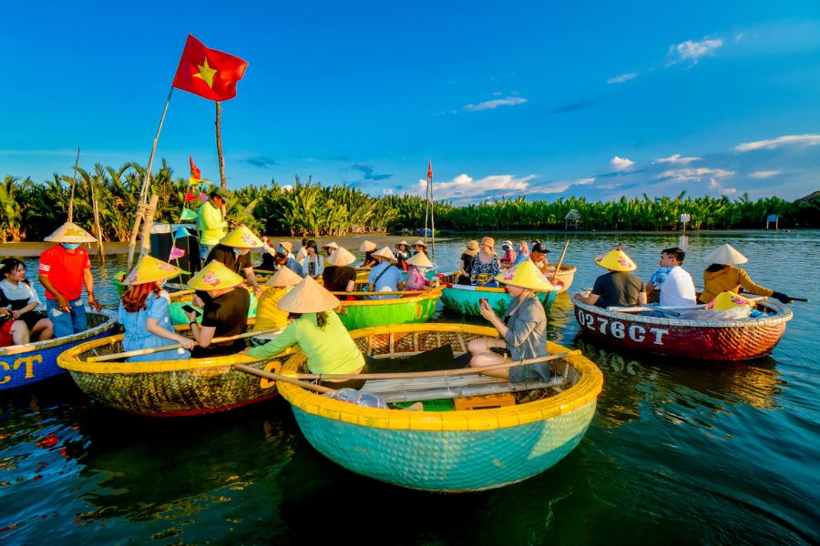 Take A Basket Boat Ride In Cam Thanh