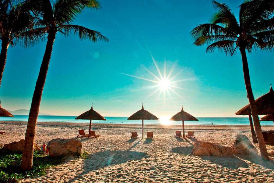 Thanh binh beach is calm and peaceful