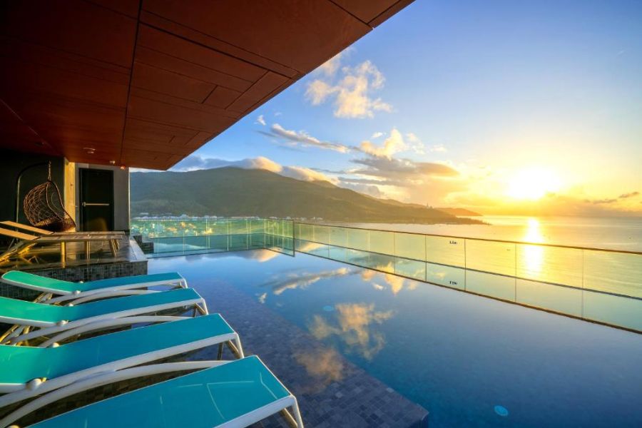 The Code Hotel & Spa is located right by the famous My Khe Beach area