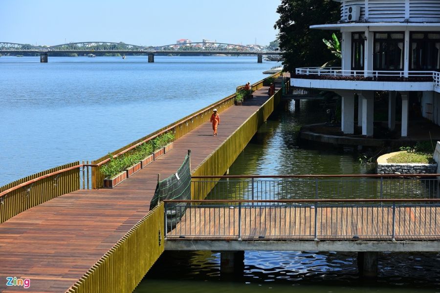 The Perfume River runs through the central area of Hue