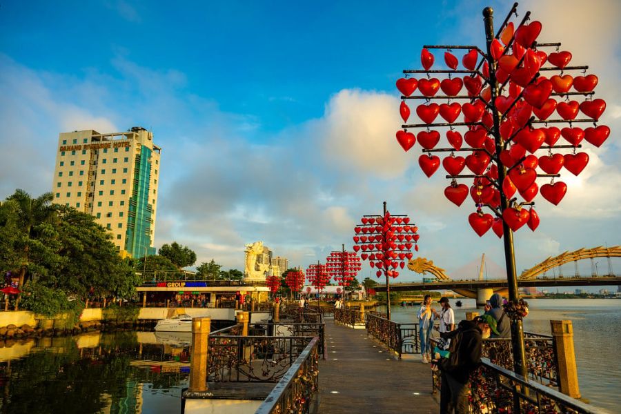 The concept of Love Lock Bridge in Danang