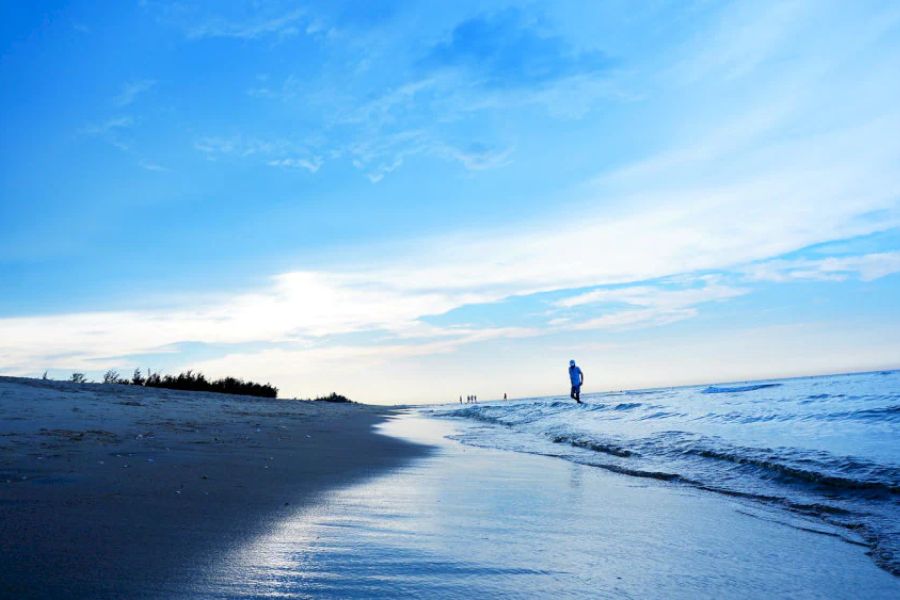 Thuan An beach at the morning