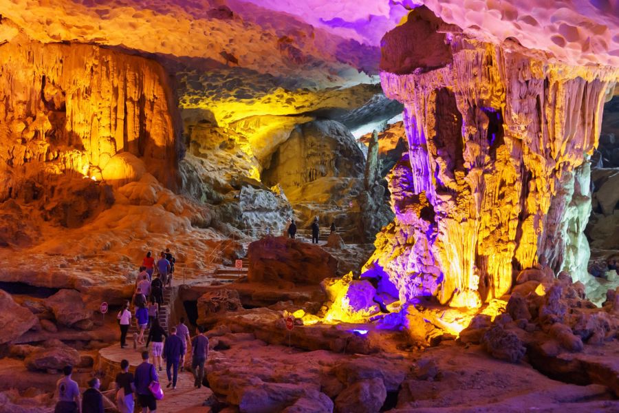 explore caves in Halong bay