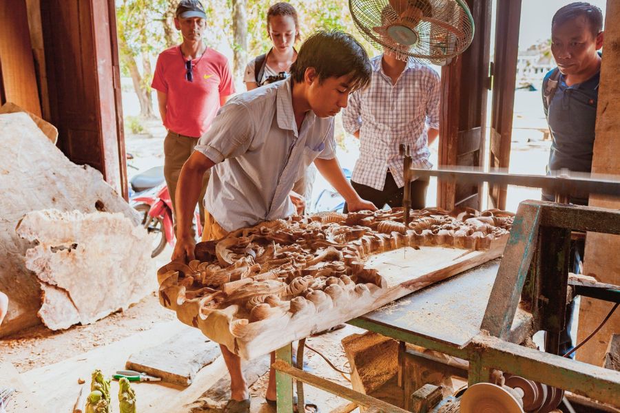 people in Kim Bong Carpentry Village