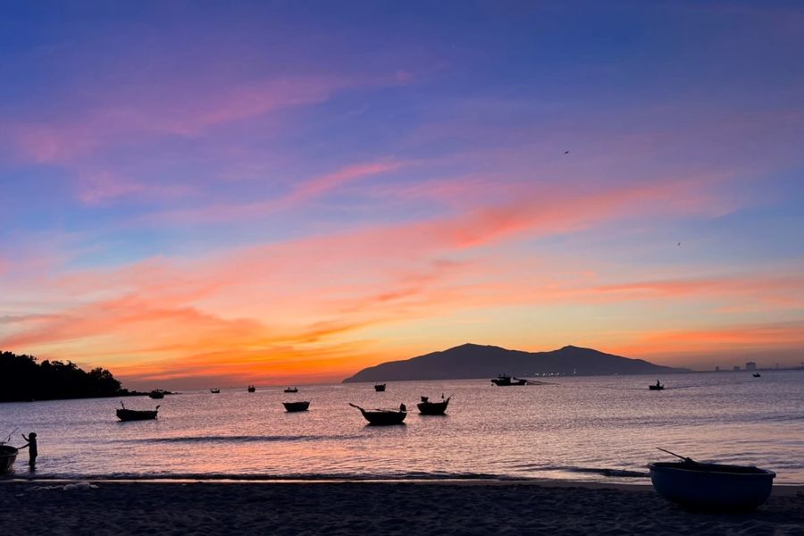 sunset on the Nam O Beach