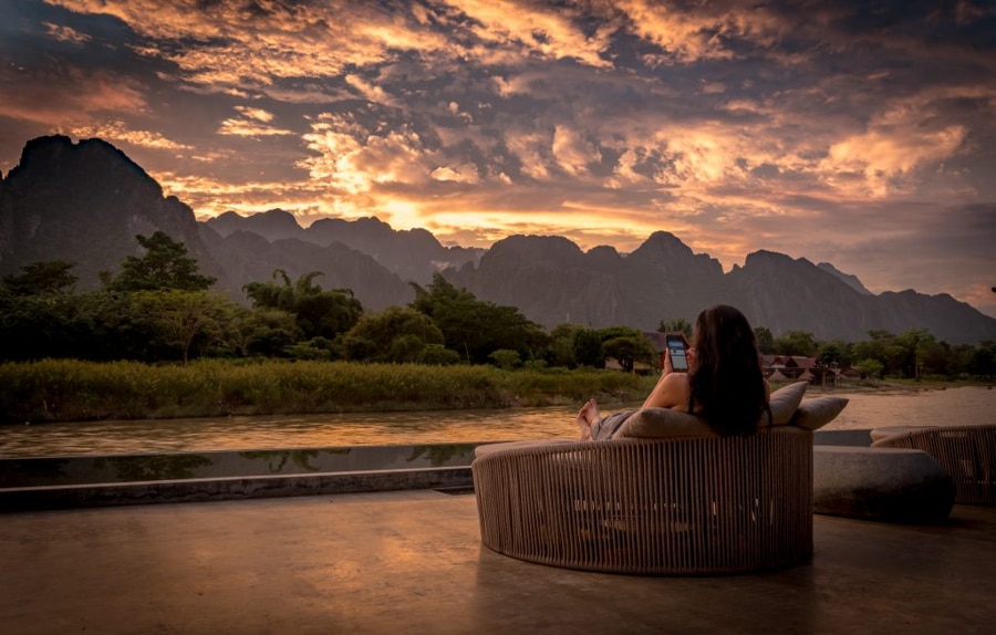 Admire The Sunset In Vang Vieng