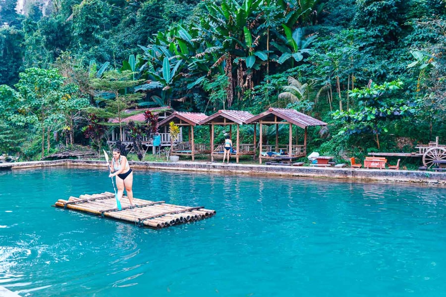 Blue Lagoon is located in the Vang Vieng area