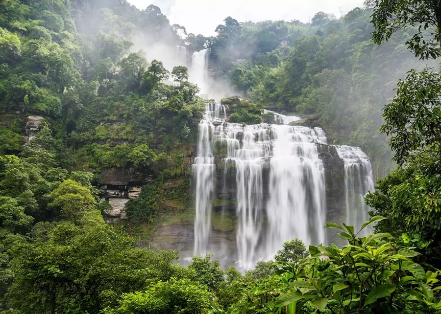 Bolaven Plateau was formed in the region bordering Cambodia