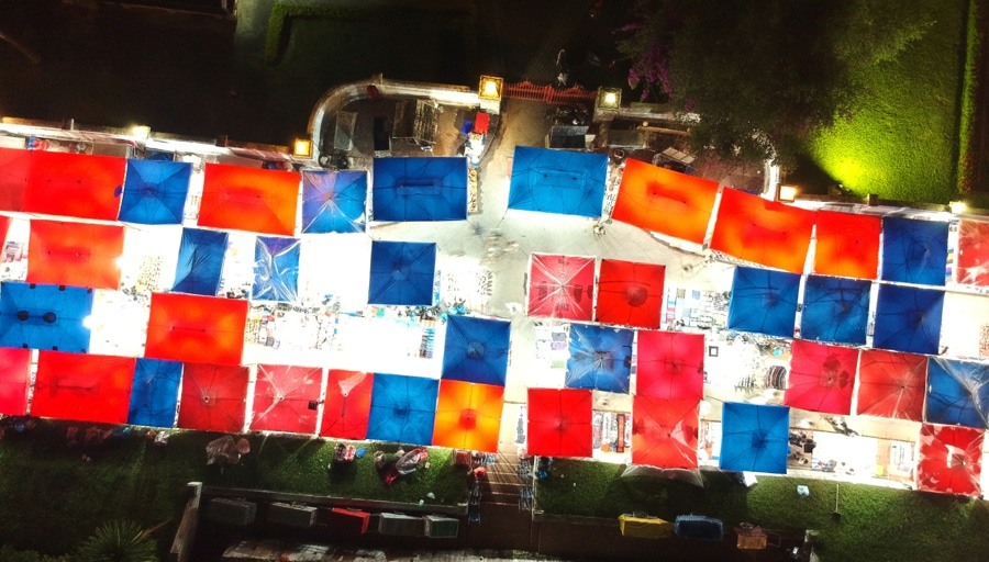 Luang Prabang Night Market lights up the stretch of Sisavangvong Road