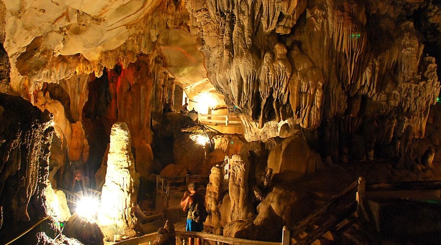 Magical Limestone Formations inside Tham Chang Cave