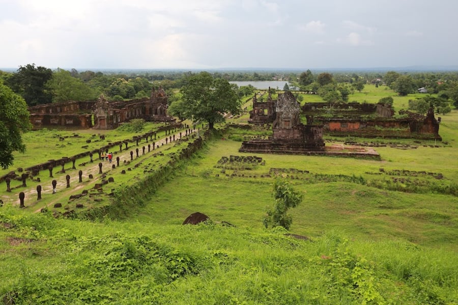 Panoramic view of the World Heritage Site - Wat Phou Temple.