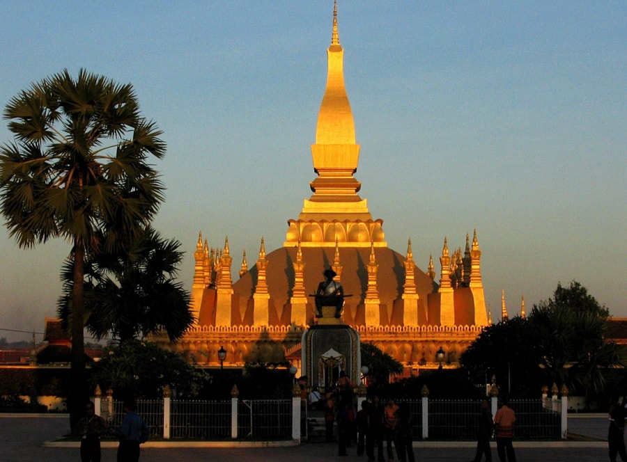 Pha That Luang in the sunset