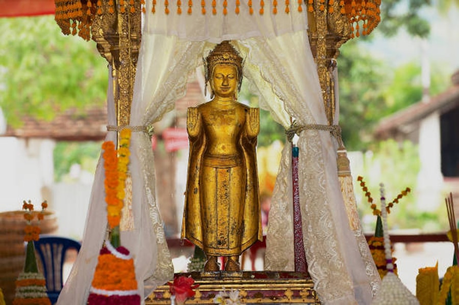 Phra Bang Buddha Image in Wat Mai