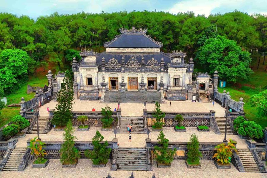Khai Dinh Tomb from above