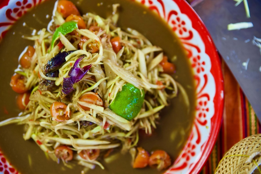 Tam Mak Hoong (Lao Green Papaya Salad)