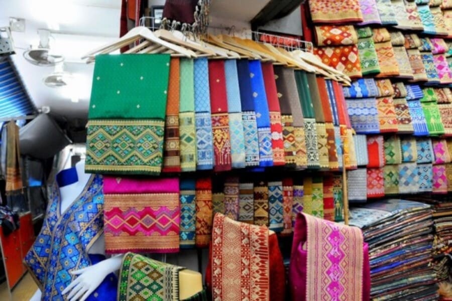 Textiles In Talat Sao Morning Market