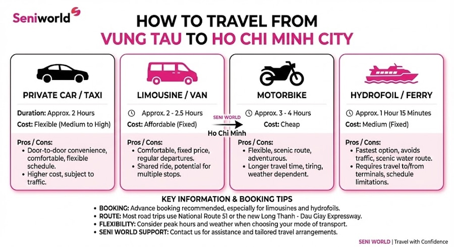 how to travel from vung tau to ho chi minh city
