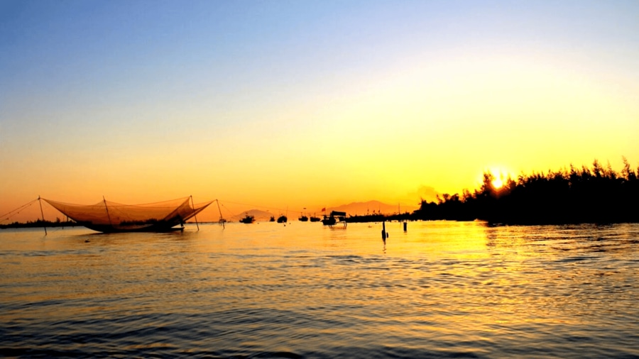 Beautiful Sunset on the Thu Bon River