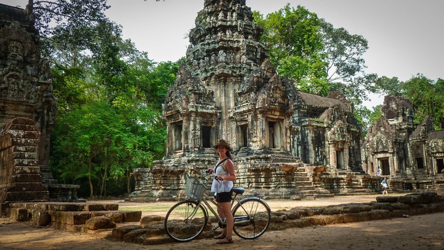 Cycling around Angkor Thom