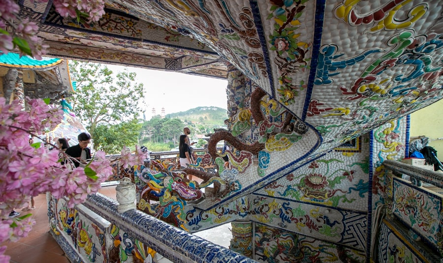 Dragon Sculpture Made from Glass Bottles