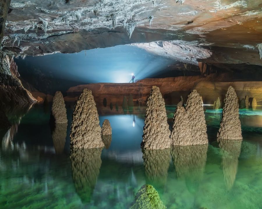 Exploring The Surreal Cone-Shaped Stalagmites