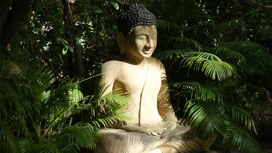 Golden Buddha In Silver Pagoda