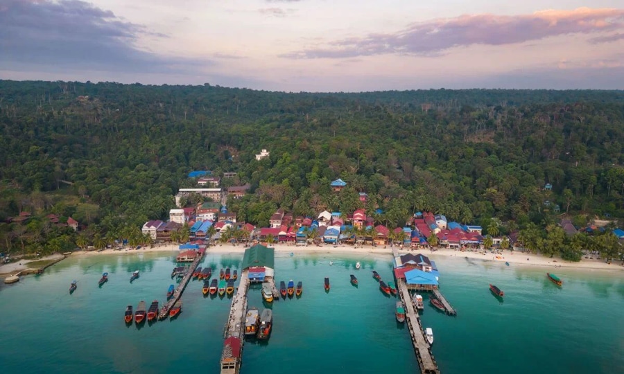 Koh Rong Samloem is a peaceful tropical island