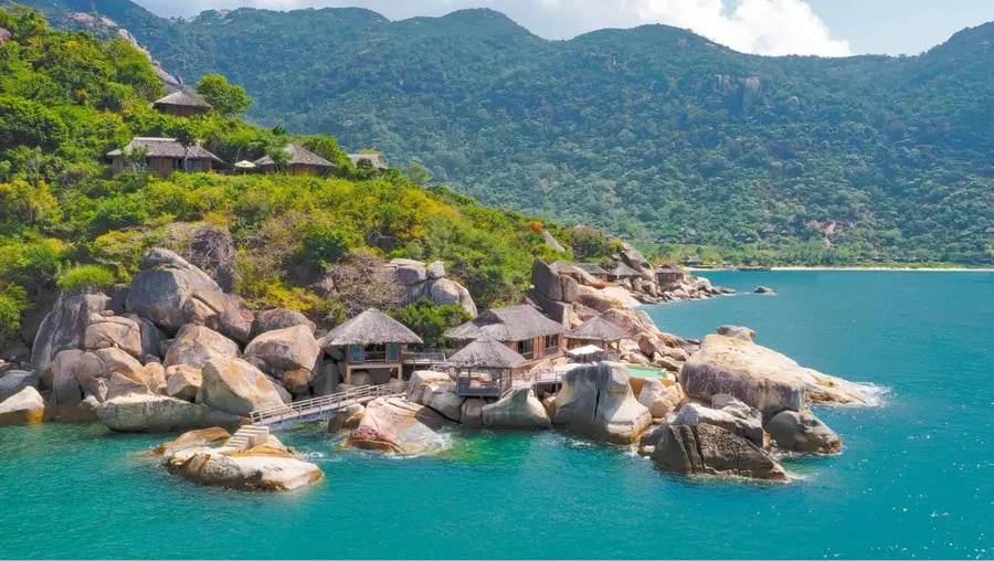 Overwater Rock Villas at Ninh Van Bay