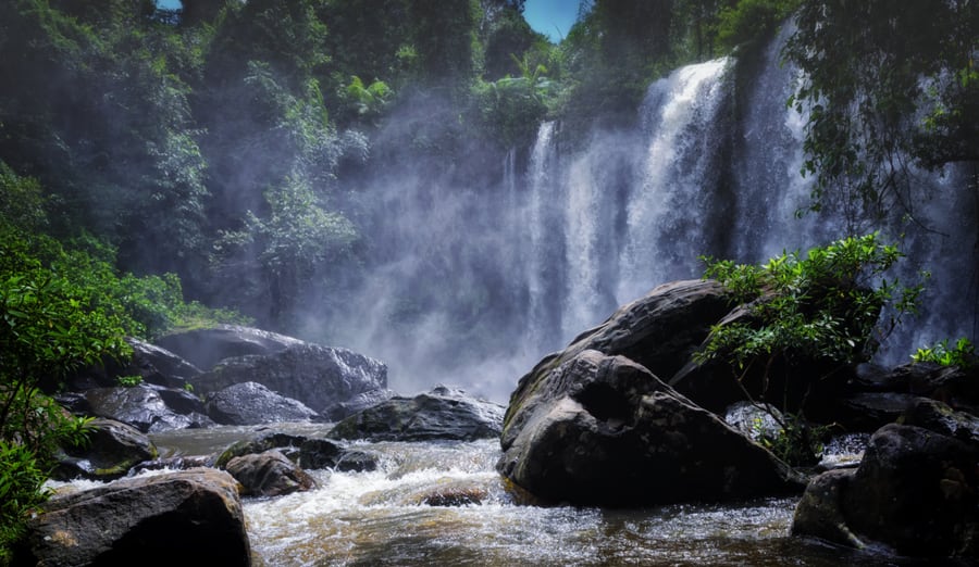 watefall in Phnom Kulen