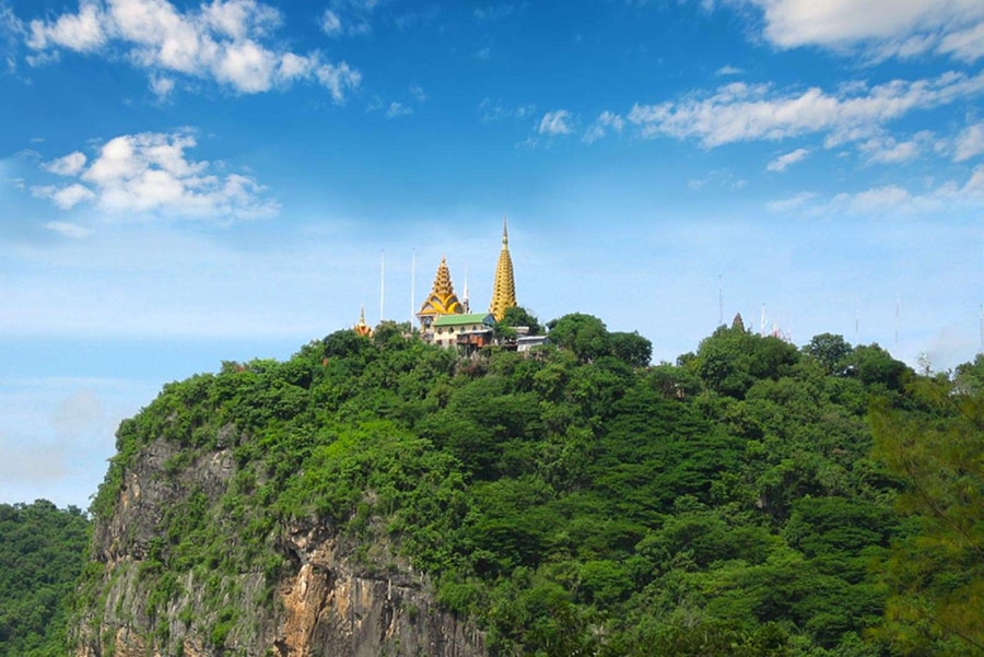 Phnom Sampov is a famous limestone hill