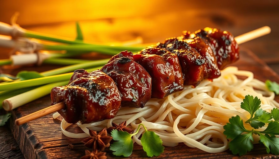 Sach Ko Ang (Grilled Beef Skewers)