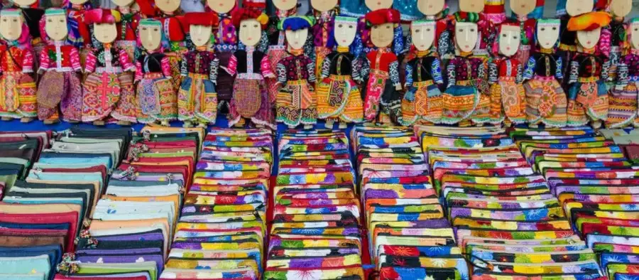 Colorful Brocade And Handicraft Section