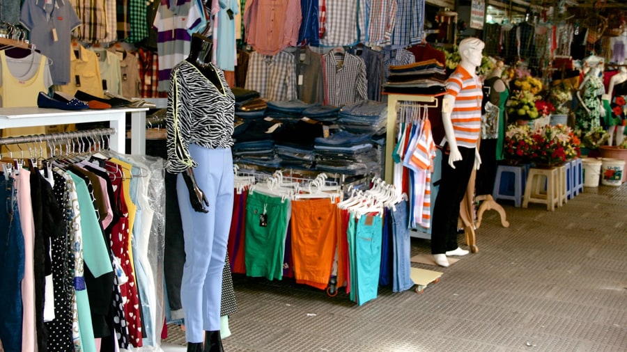 cloth inside the central market