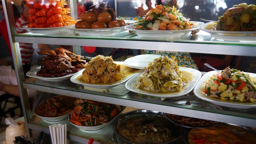 street food inside the central market