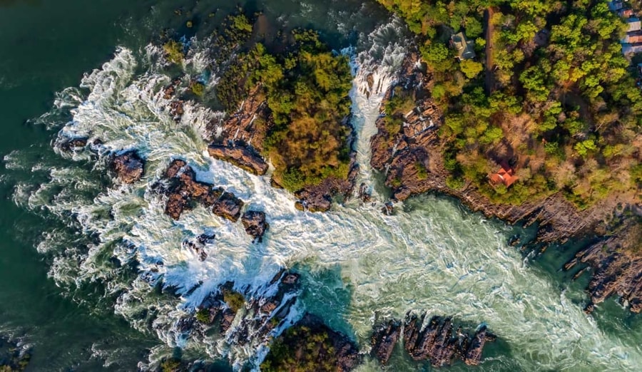Khone Phapheng Waterfall from the high view