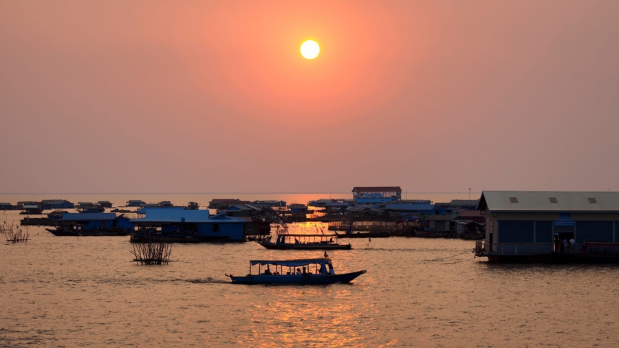 Watch Sunset Over Tonle Sap Lake