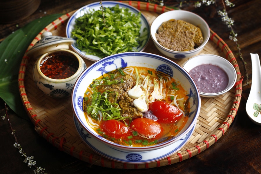 Bun Rieu is one of the popular noodle soups in Vietnam