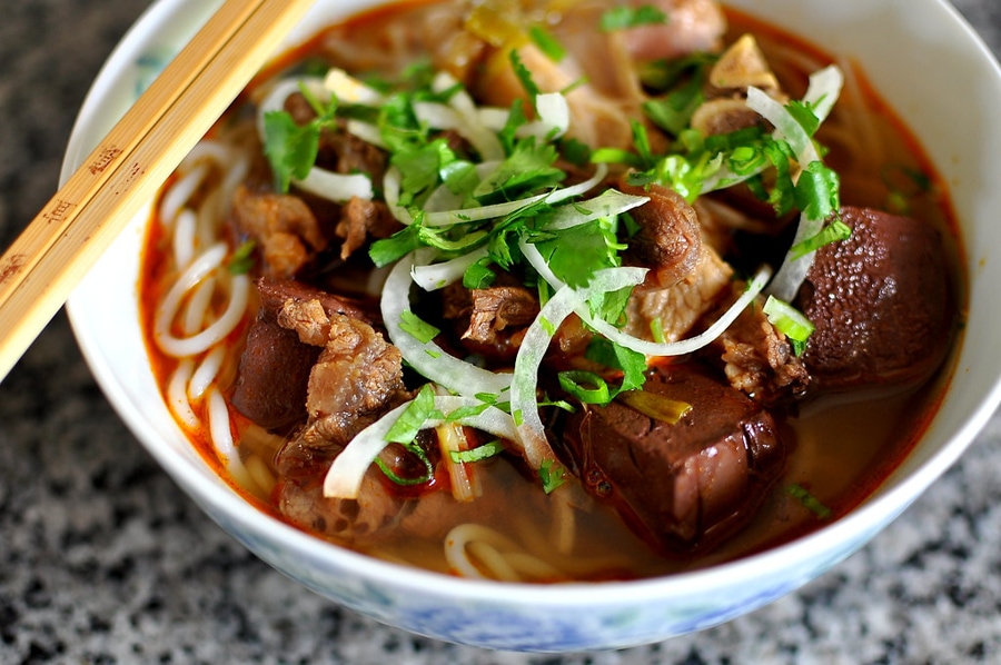 Enjoying Bun Bo Hue In Vietnam