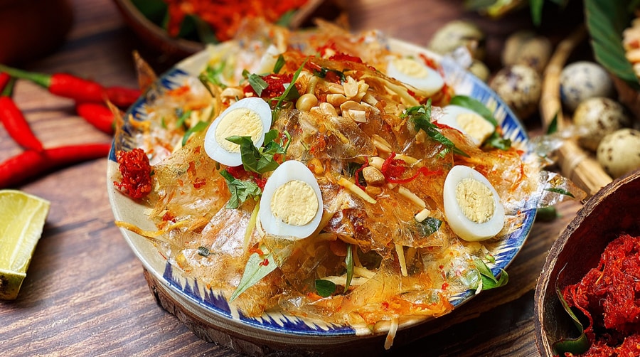 Banh Trang Tron, or Vietnamese rice paper salad